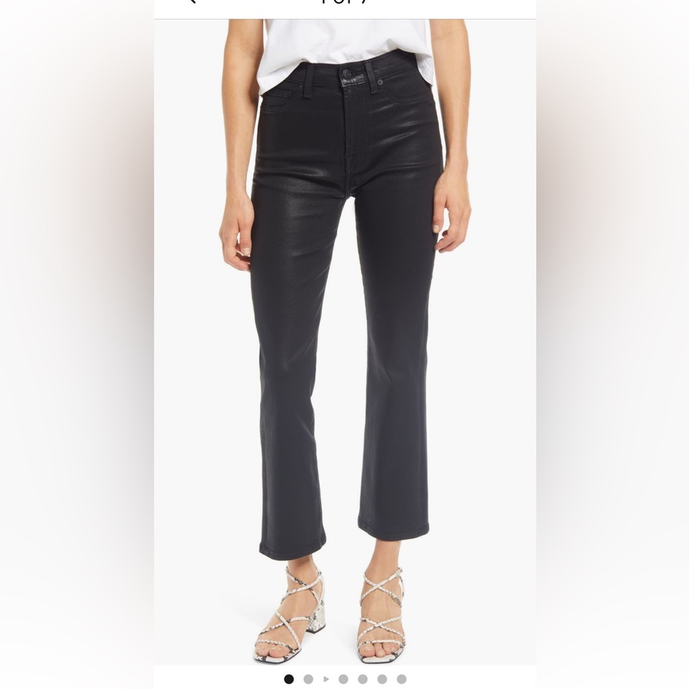 7 for All Mankind Coated High Waist Crop Flare Jean